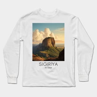 A Vintage Travel Illustration of Sigiriya - Sri Lanka Long Sleeve T-Shirt